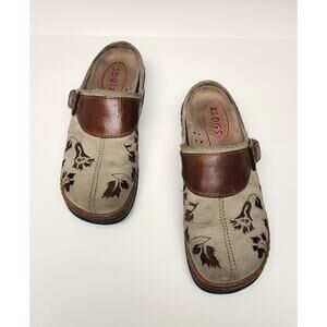 Klogs Footwear Austin Women's Floral Taupe/Brown Slip-Resistant Clog Shoes 8.5M
